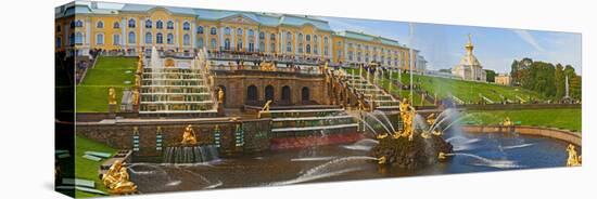Grand Cascade Fountain in Front of the Peterhof Grand Palace, Petrodvorets, St. Petersburg, Russia-null-Stretched Canvas