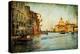 Grand Channel -Venice - Artwork In Painting Style-Maugli-l-Stretched Canvas