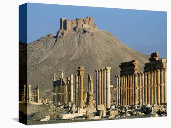 Grand Colonnade and the Arab Castle, Palmyra, Unesco World Heritage Site, Syria, Middle East-Bruno Morandi-Premier Image Canvas