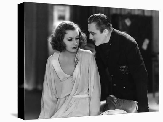 GRAND HOTEL, 1932 directed by EDMUND GOULDING Greta Garbo / John Barrymore (b/w photo)-null-Stretched Canvas