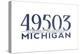 Grand Rapids, Michigan - 49503 Zip Code (Blue)-Lantern Press-Stretched Canvas
