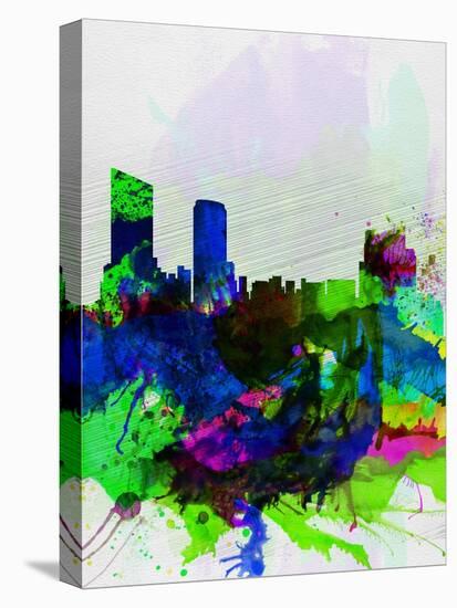 Grand Rapids Watercolor Skyline-NaxArt-Stretched Canvas