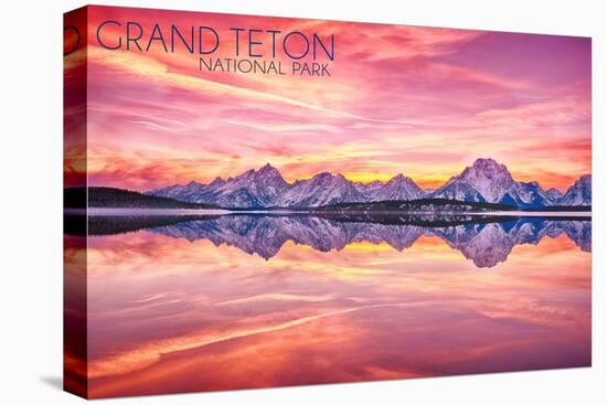 Grand Teton National Park, Wyoming - Sunset and Jackson Lake-Lantern Press-Stretched Canvas