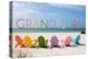 Grand Turk - Colorful Beach Chairs-Lantern Press-Stretched Canvas