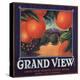 Grand View Brand - Ultra, California - Citrus Crate Label-Lantern Press-Stretched Canvas