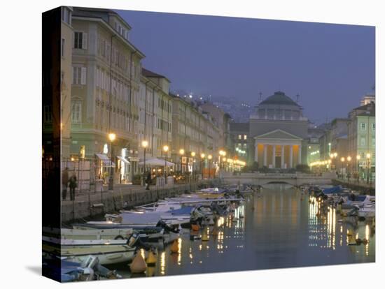 Grande Canale and Sant Antonio Thaumaturgo Christian Church, Trieste, Friuli-Venezia, Italy-Charles Bowman-Premier Image Canvas