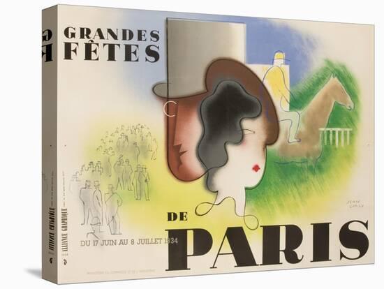 Grandes Fetes De Paris, 1934 French Travel and Tourism Poster-null-Premier Image Canvas