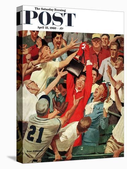 "Grandma Catches Fly-ball," Saturday Evening Post Cover, April 23, 1960-Richard Sargent-Premier Image Canvas