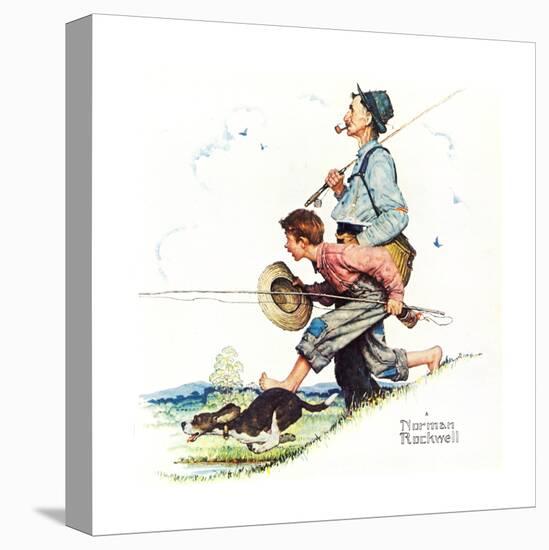 Grandpa and Me: Fishing-Norman Rockwell-Premier Image Canvas