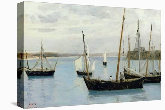 Granville, Fishing Boats, C.1860-Jean-Baptiste-Camille Corot-Premier Image Canvas