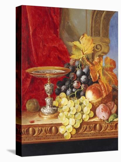 Grapes and a Peach with a Tazza on a Table at a Window-Edward Ladell-Premier Image Canvas