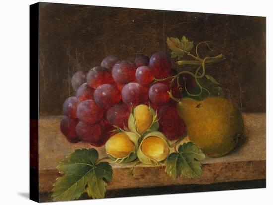 Grapes, Cobnuts and a Pear on a Ledge-Christine Marie Lovmand-Premier Image Canvas