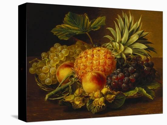 Grapes, Peaches, Hazelnuts and a Pineapple in a Basket-Johan Laurentz Jensen-Premier Image Canvas