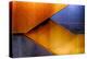 Graphic Composition of Orange Stairs Against a Blue Wall-Rona Schwarz-Premier Image Canvas