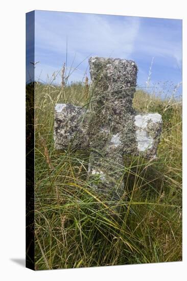 Grave Cross in Sea Dunes at Church of St. Tanwg-null-Premier Image Canvas