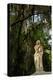 Graveyard Statue and Trees Draped in Spanish Moss at Entrance to Bonaventure Cemetery-Paul Souders-Premier Image Canvas