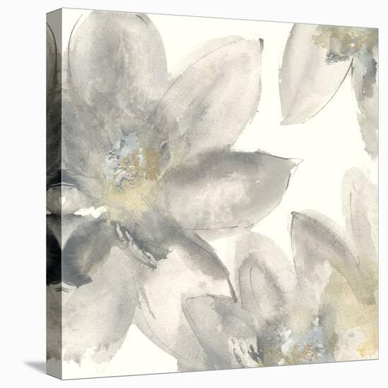 Gray and Silver Flowers I-Chris Paschke-Stretched Canvas