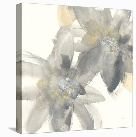 Gray and Silver Flowers II-Chris Paschke-Stretched Canvas