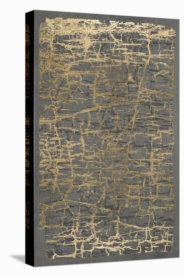 Gray Black Cracks 1-Denise Brown-Stretched Canvas