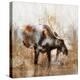 Grazing Moose-Donna Brooks-Stretched Canvas