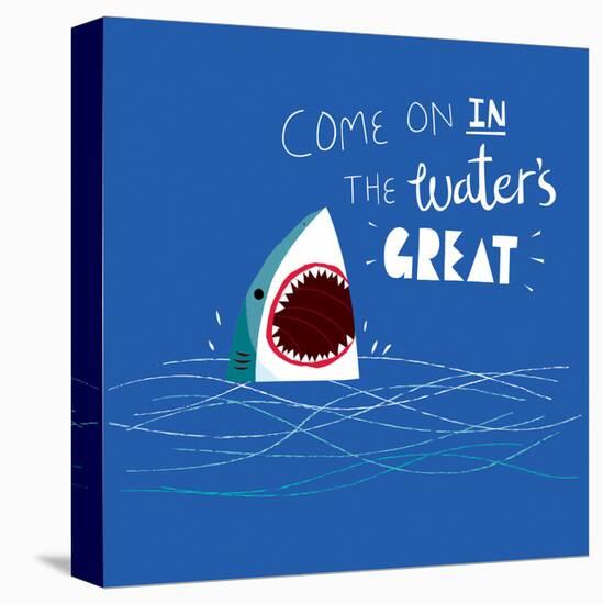 Great Advice Shark-Michael Buxton-Stretched Canvas