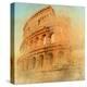 Great Antique Rome - Coloseum , Artwork In Retro Style-Maugli-l-Stretched Canvas