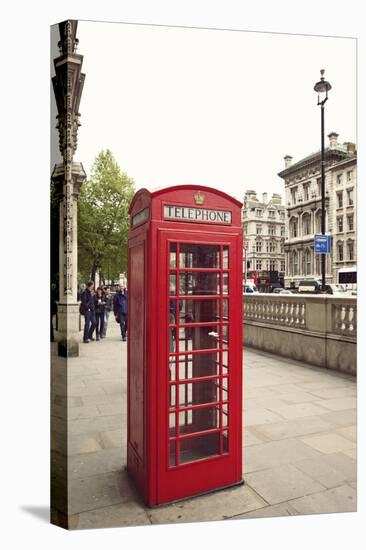 Great Britain, London, house, telephone box, architecture, facade-Nora Frei-Premier Image Canvas