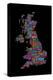 Great Britain UK City Text Map-Michael Tompsett-Stretched Canvas