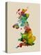 Great Britain Watercolor Map-Michael Tompsett-Stretched Canvas