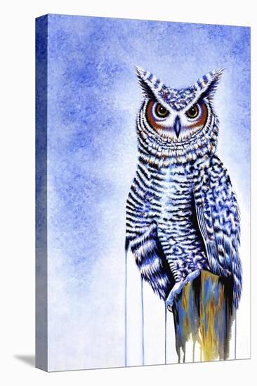 Great Horned Owl in Blue-Michelle Faber-Premier Image Canvas