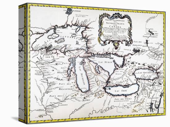 Great Lakes Map, 1755-null-Premier Image Canvas