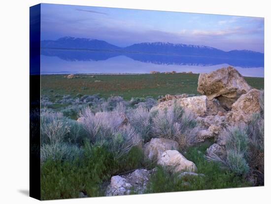 Great Salt Lake and the Wasatch Range, from Antelope Island State Park, Utah, USA-Jerry & Marcy Monkman-Premier Image Canvas