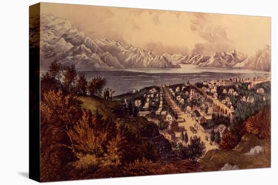 Great Salt Lake, Utah-Currier & Ives-Premier Image Canvas