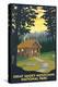 Great Smoky Mountains National Park, Tennessee - Cabin in the Woods-Lantern Press-Stretched Canvas