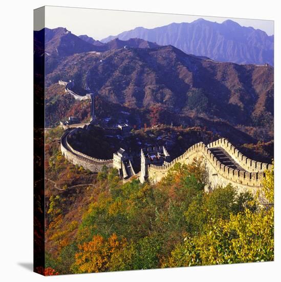 Great Wall Of China Autumn-Charles Bowman-Stretched Canvas