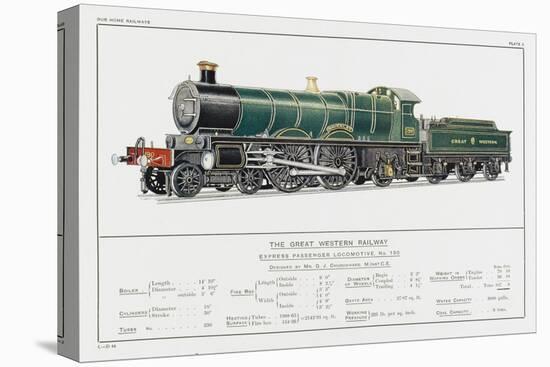 Great Western Railway Express Loco No 190 Waverley-W.j. Stokoe-Stretched Canvas