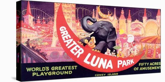 Greater Luna Park, The Worlds Greatest Playground-null-Stretched Canvas