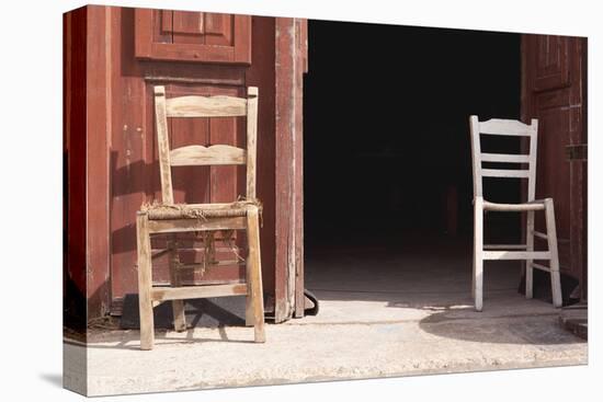 Greece, Crete, Canea, Driveway, Two Chairs-Catharina Lux-Premier Image Canvas