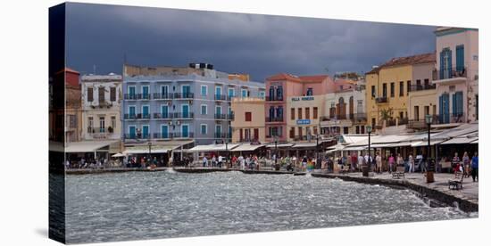 Greece, Crete, Chania, Venetian Harbour, Waterside Promenade-Catharina Lux-Premier Image Canvas