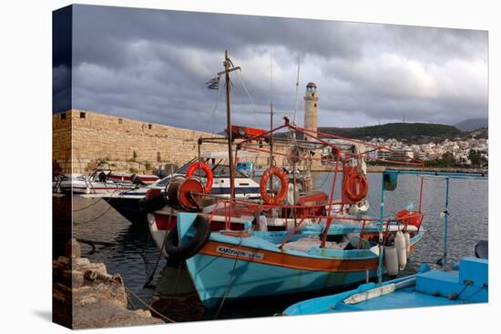 Greece, Crete, Rethimnon, Venetian Harbour, Fishing Boats-Catharina Lux-Premier Image Canvas