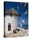 Greece, Mykonos, Mykonos City, Windmill, Donkey-Thonig-Premier Image Canvas