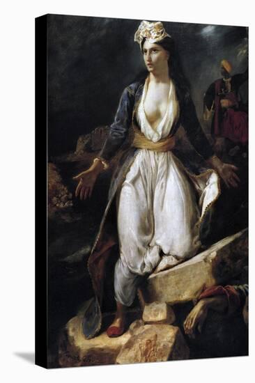 Greece on the Ruins of Missolonghi, 1826-Eugene Delacroix-Premier Image Canvas