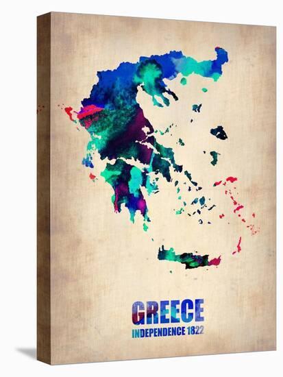 Greece Watercolor Poster-NaxArt-Stretched Canvas