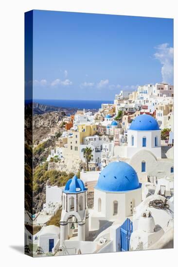 Greek Church with Three Blue Domes in the Village of Oia-Neale Clark-Premier Image Canvas