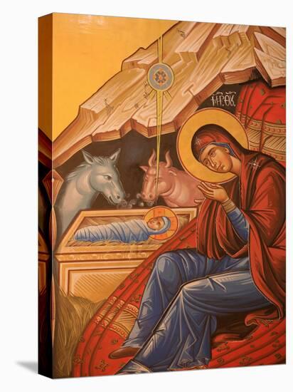 Greek Orthodox Icon Depicting Christ's Birth, Thessaloniki, Macedonia, Greece, Europe-Godong-Premier Image Canvas