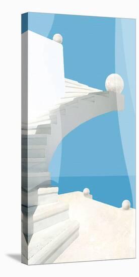 Greek Stairway-Malcolm Sanders-Stretched Canvas