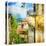 Greek Streets And Monasteries-Artwork In Painting Style-Maugli-l-Stretched Canvas