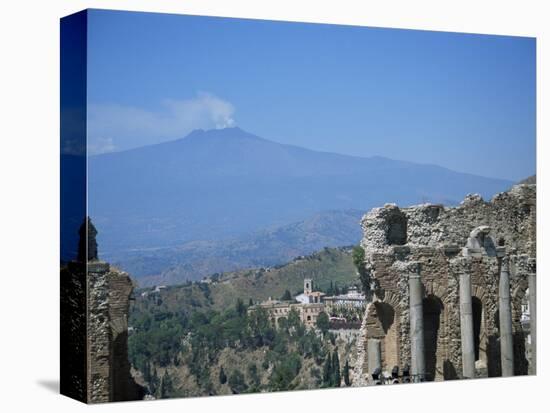 Greek Theatre and Mount Etna, Taormina, Sicily, Italy-J Lightfoot-Premier Image Canvas