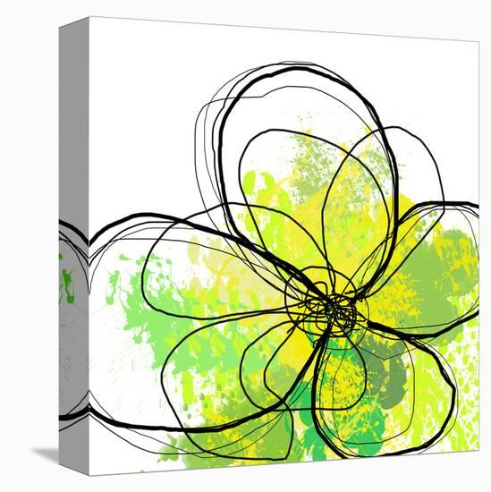 Green Abstract Brush Splash Flower-Irena Orlov-Stretched Canvas