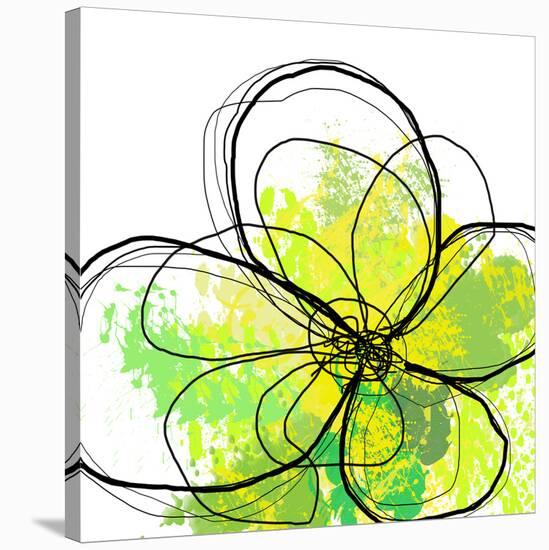 Green Abstract Brush Splash Flower-Irena Orlov-Stretched Canvas